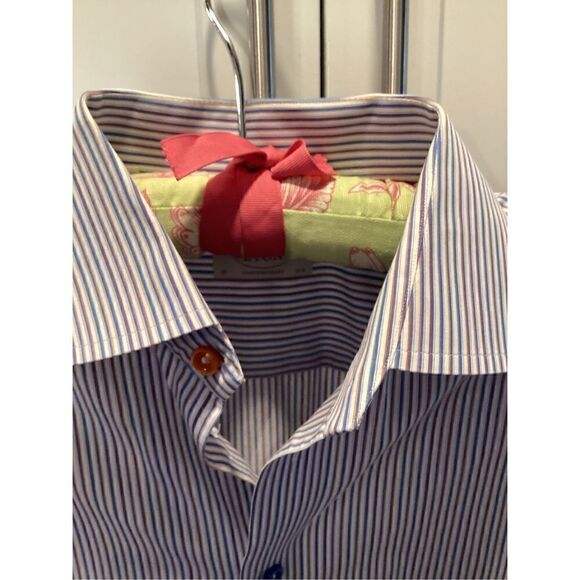 ETON Mens Contemporary Rainbow Button Down Shirt Sz 39 15.5 Long Sleeve - Picture 3 of 9